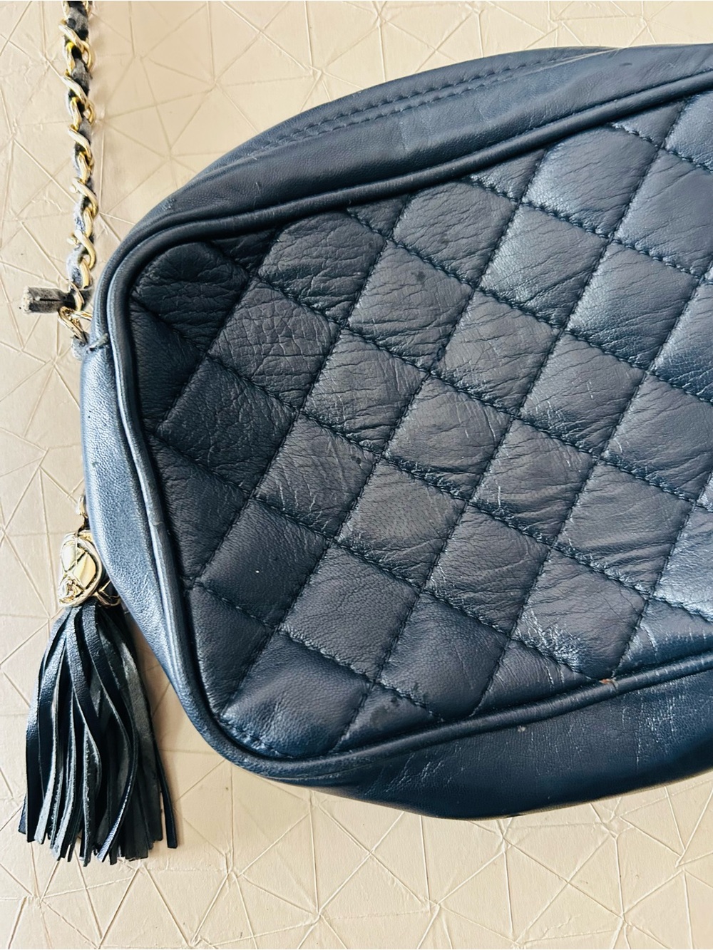 Chanel Mini leather Bag Black Quilted In Chain Made In France C592 - Picture 8 of 11